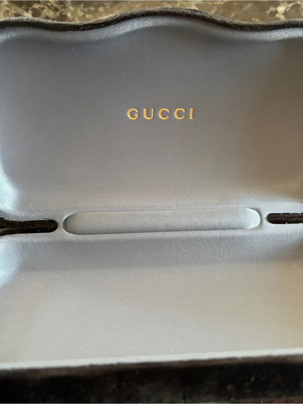 Gucci Black and Gold Sunglasses Temple Arm